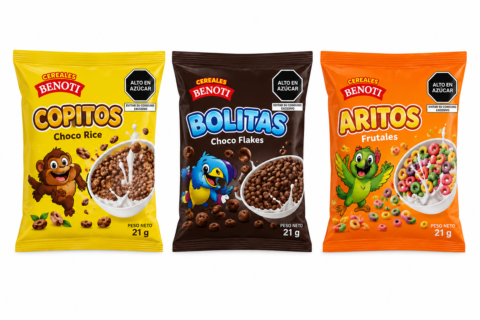 Cereales Benoti Bolsa 21 Gr x 12 Und (Todos los Sabores)
