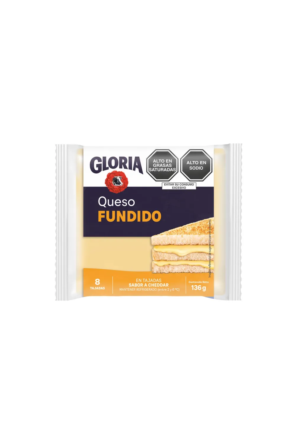 Queso Fundido Cheddar 8 Tajadas