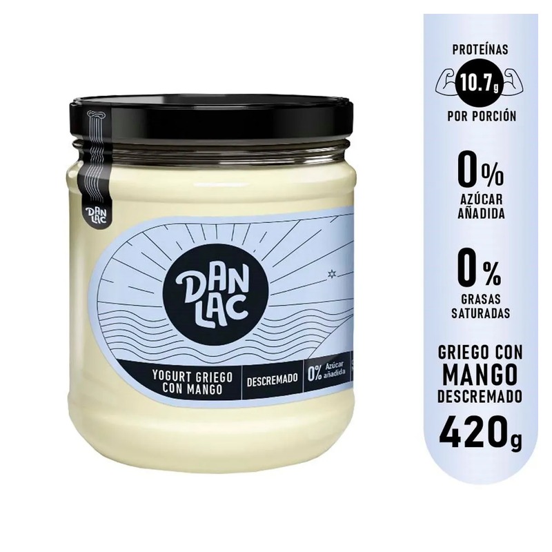 Danlac Yogurt griego envase de vidrio 400 g